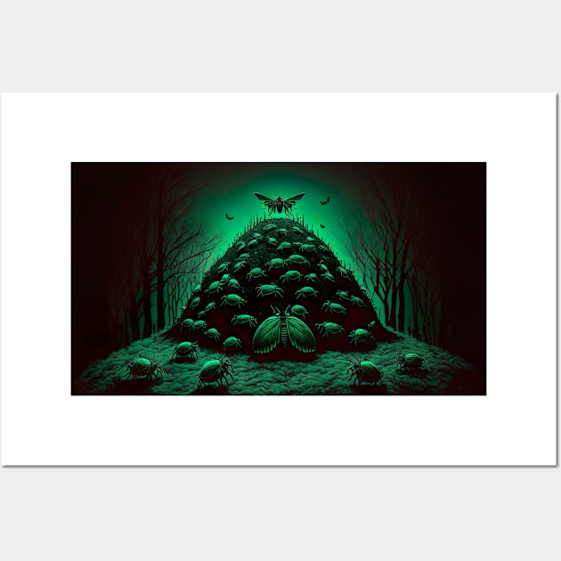 Creepy Crawly Scary Dark Horror Insect Horde Wall Art by Nightarcade